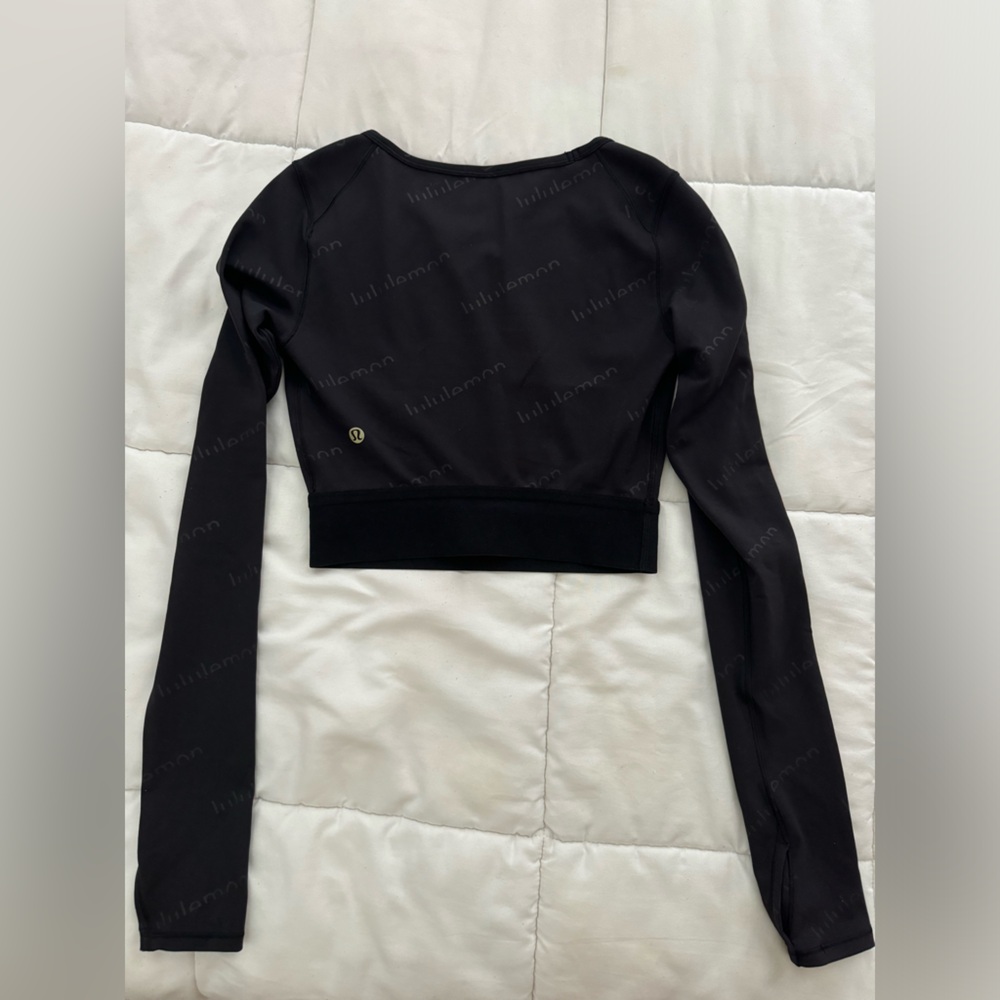 Rare Lululemon Wunder Train Crop Long Sleeve *Special Edition emboss gold logo - Picture 8 of 14